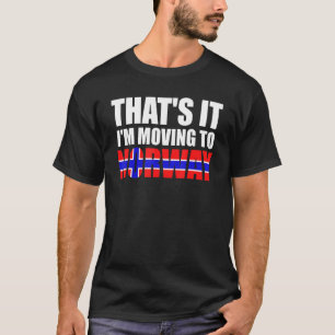 T-shirt Que Je M'Éloigne Vers La Norvège Drapeau Norvégien