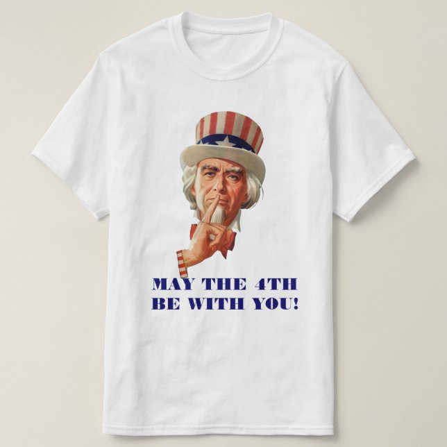 T-shirt Que le 4 juillet soit avec vous, Oncle Sam (Design devant)