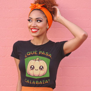 T-shirt Qué pasa calabaza Chemise espagnole Halloween