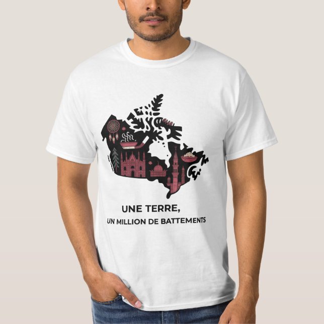 T-Shirt Québécois: Mosaïque Unie d'Érable  (Vorderseite)