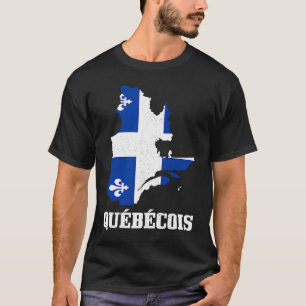 T-shirt Québécois Québec Carte Drapeau Fierté Canada