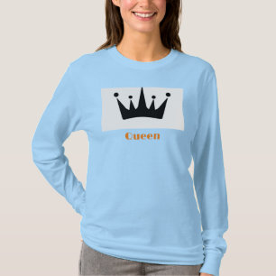 T-shirt Queen Custom Texte Couronne image blanc long