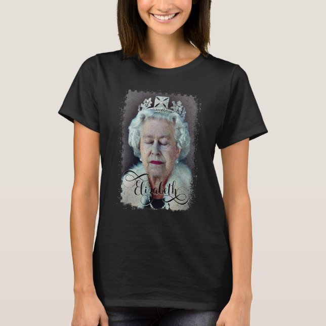 T-shirt Queen Elizabeth's II British Crown Majesty Queen E (Devant)