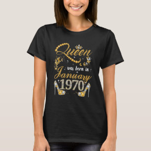 T-shirt Queen Est Né En Janvier 1970 53e Anniversaire Pour