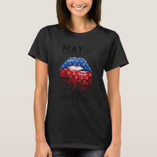 T-shirt Queen Est Née En Mai Fille Aime Sa Mama Jesus Am