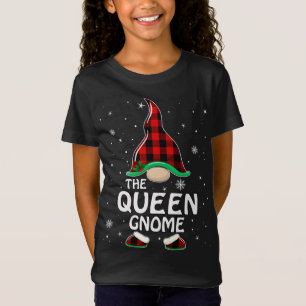T-Shirt Queen Gnome Buffalo Plaid Matching Family Christma