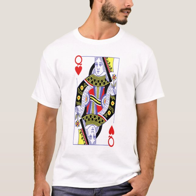 T-shirt Queen Of Hearts Costume Royal Flush Halloween Joue (Devant)