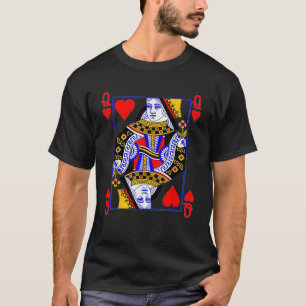 T-shirt Queen of Hearts Jouer Carte Poker Costume de carte