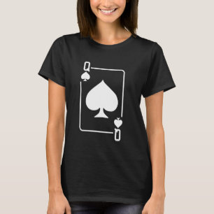 T-shirt Queen of Spades Jouer Carte Halloween Costume Dar