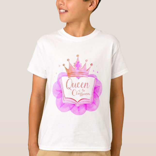 T-shirt Queen of the Classroom - Crown Retour à l'école Sh (Devant)