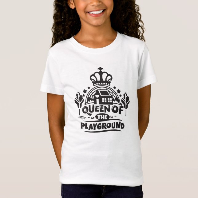 T-Shirt Queen Of The Playground Cute Children Citation (Devant)