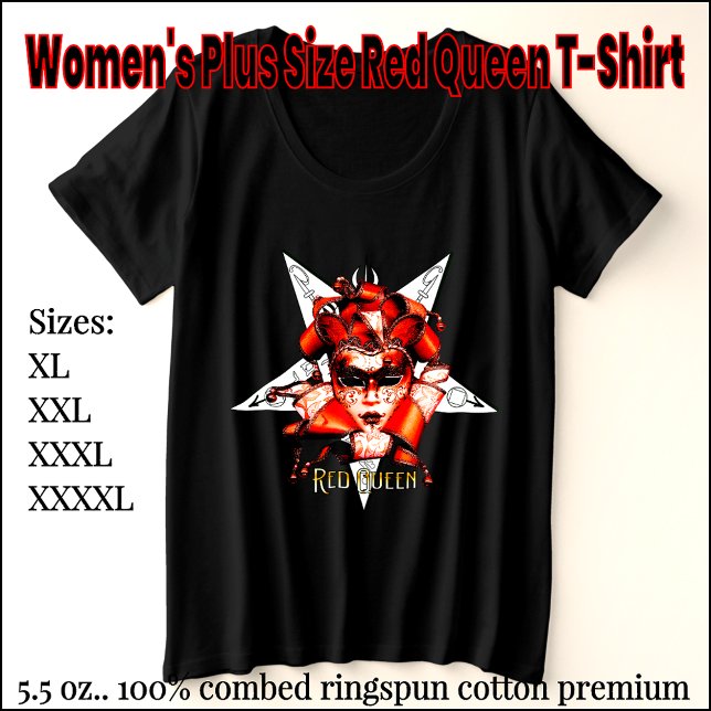 T-shirt Queen rouge taille plus féminin (Créateur téléchargé)