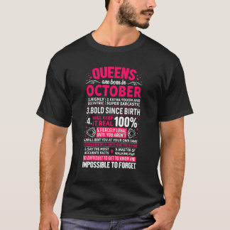 T-shirt Queens Are Born In October