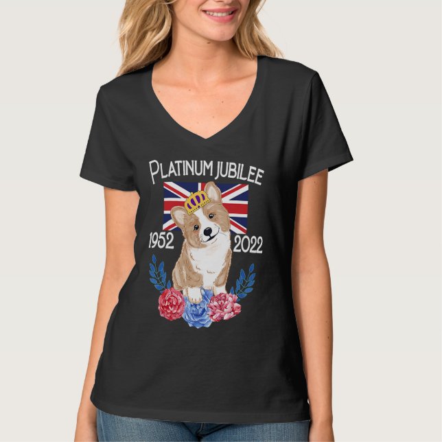 T-shirt Queens Platinum Jubilee Celebration British Union  (Devant)