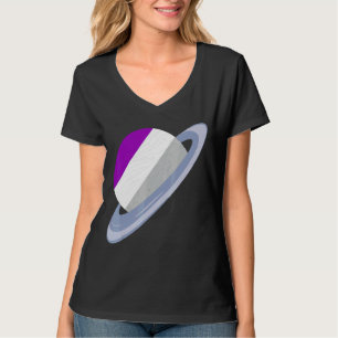 T-shirt Queer Lgbtq Ace Pride Mois Saturn Asexualité Drape