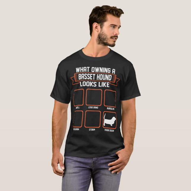 T-shirt Quel chien de possession de Basset Hound ressemble (Devant entier)