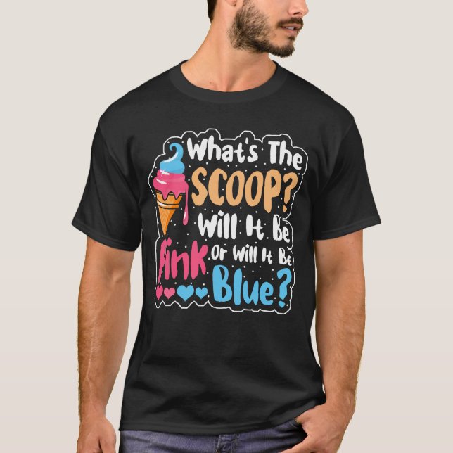 T-shirt Quel est le genre Scoop Révéler la crème glacée (Devant)