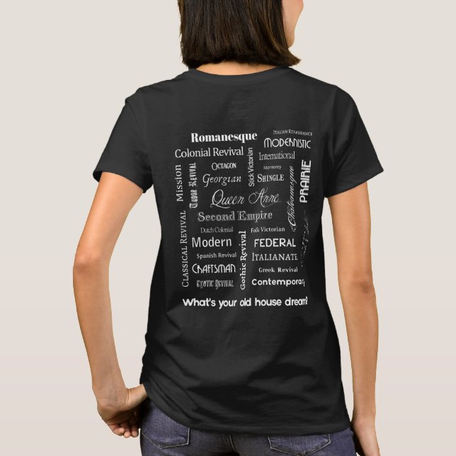 T-shirt Quel est ton rêve de maison ancienne ? (Sombre) (Dos)