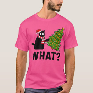 T-shirt Quel sapin de Noël drôle Chat noir
