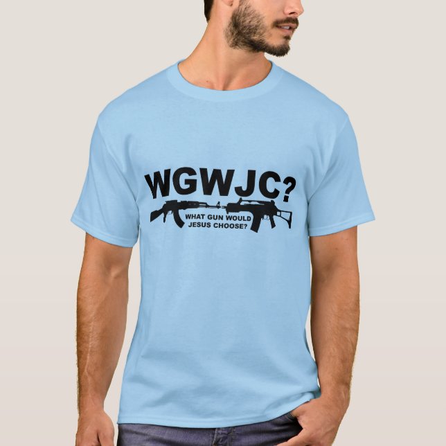 T-shirt Quelle arme à feu Jésus choisirait-il ? (Devant)