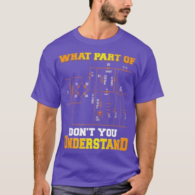 T-shirt Quelle partie du diagramme électrique Electricien (Devant)