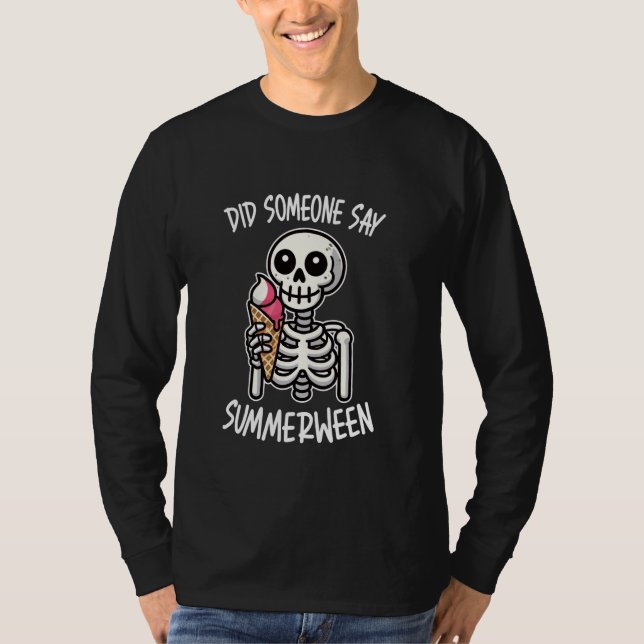 T-shirt Quelqu'Un A Dit Summerween Skeleton Ice Cream (Devant)