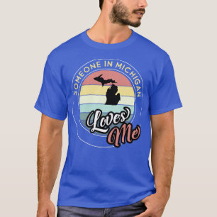 T-shirt Quelqu'un au Michigan m'aime État Vintage de couch
