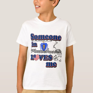 T-shirt Quelqu'un dans le Massachusetts m'aime