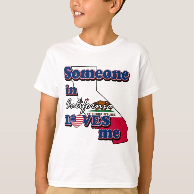 T-shirt Quelqu'un en Californie m'aime (Devant)