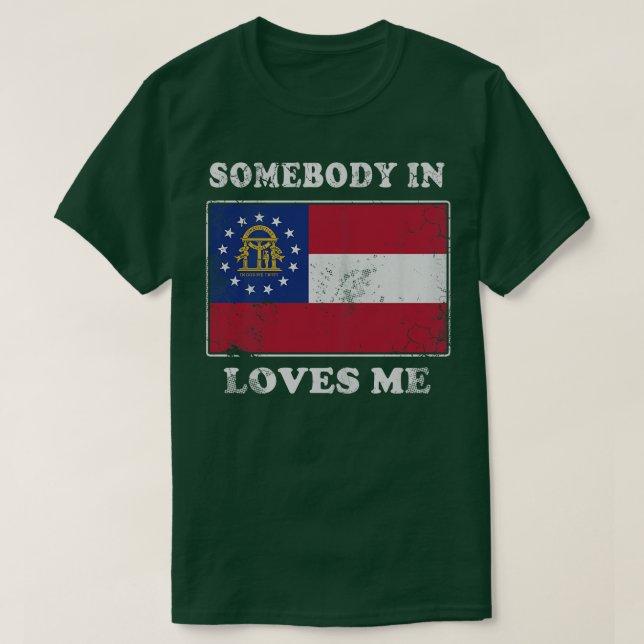 T-shirt Quelqu'Un En Géorgie M'Aime (Design devant)
