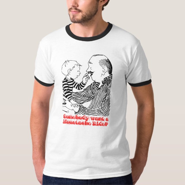 T-shirt Quelqu'un veulent un tour de moustache ? (Devant)