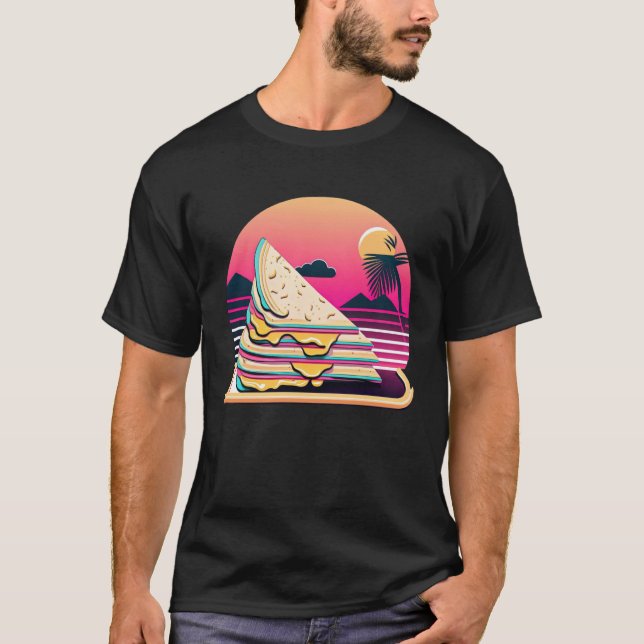T-shirt Quesadillas Synthwave 80s Retrowave Aesthetic (Devant)
