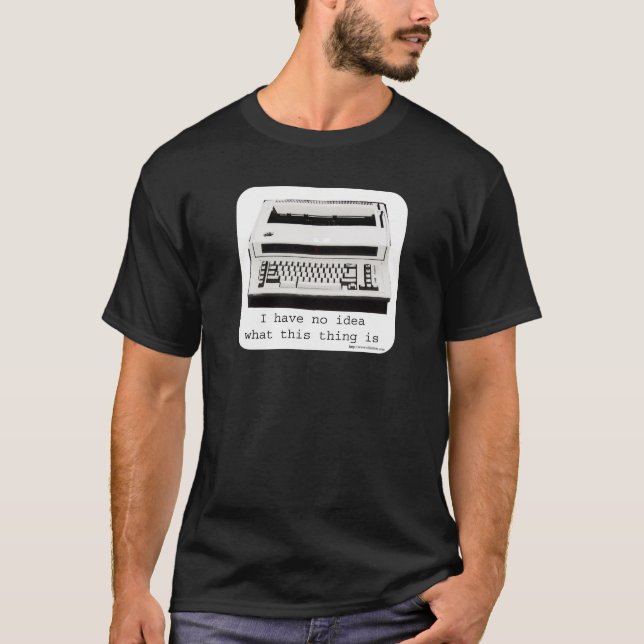 T-shirt Qu'est-ce que cette conception de machine à écrire (Devant)