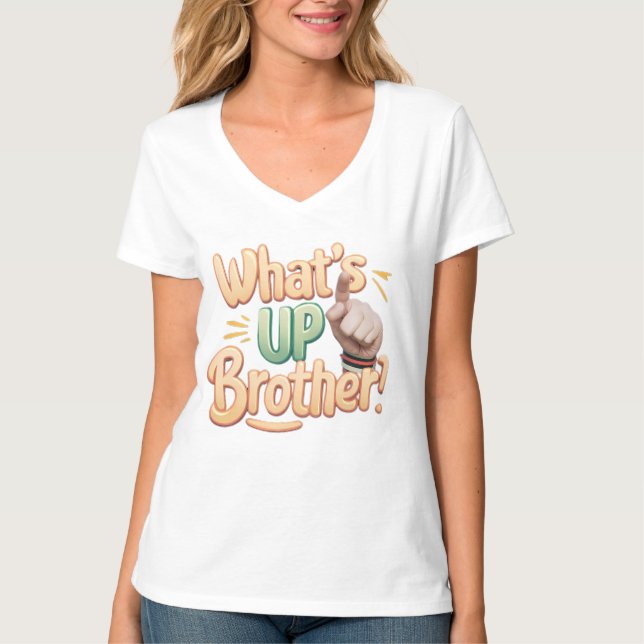T-shirt qu'est-ce que le frère drôle dire (A) (Devant)