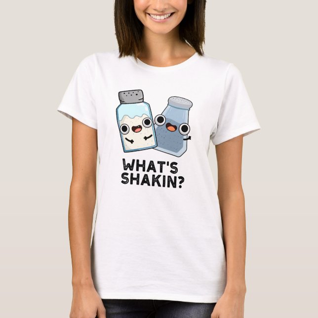 T-shirt Qu'est-ce que Shakin Funny Sel et Pepper Shaker Pu (Devant)