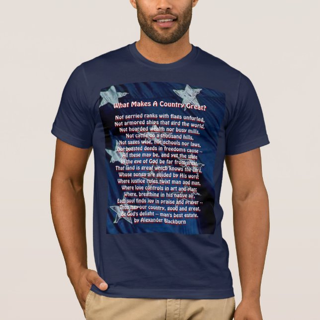 T-shirt Qu'est-ce qui rend une nation grande ? (Devant)