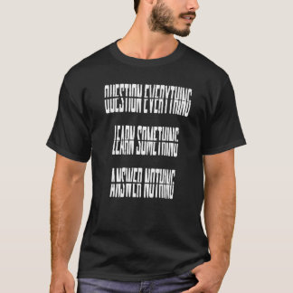 T-shirt Question Tout Apprendre Quelque Chose Réponse Rien