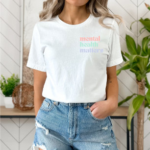 T-shirt Questions de santé mentale   Retro Citation Pastel