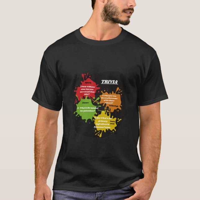 T-shirt Questions de Trivia (Devant)