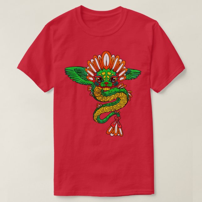 T-shirt Quetzalcoatl Aztec Mayan Featherserpent Toltec (Design devant)