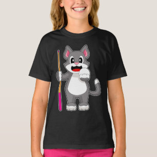 T-shirt Queue de billard de chat