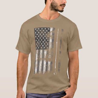 T-shirt Queue de billard drapeau américain jeu mignon drôl