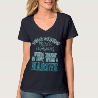 T-shirt Qui a besoin de prince Avec du charme-Marin