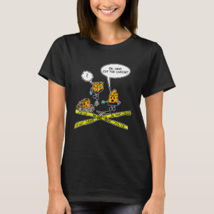 T-shirt Qui a coupé le fromage Cheesy Pun Mot Jouer Panier