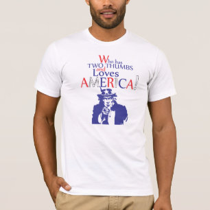 T-shirt Qui a deux pouces et aime l'Amérique