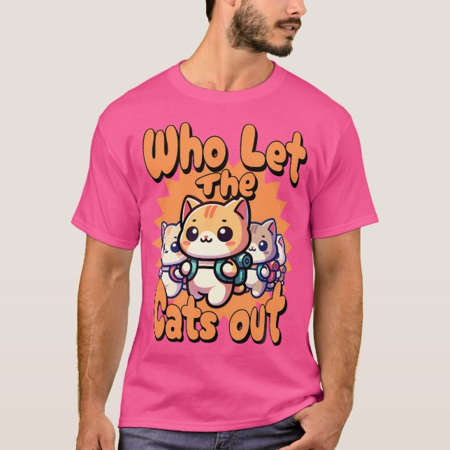 T-shirt Qui a laissé les chats sortir sac à dos Randonnée  (Devant)