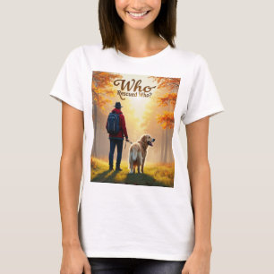 T-shirt Qui a Secouru Qui - Homme golden retriever randonn