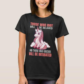 T-shirt Qui émeut infirmière infirmière licorne
