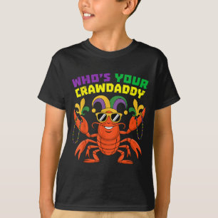 T-shirt Qui est crawdaddy crawfish bouffon perles mardi gr