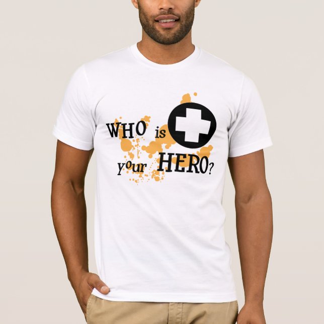 T-shirt Qui est votre héros ? (Devant)